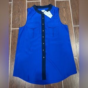J. Crew Royal Blue Sleeveless Button-Down Shirt NWT